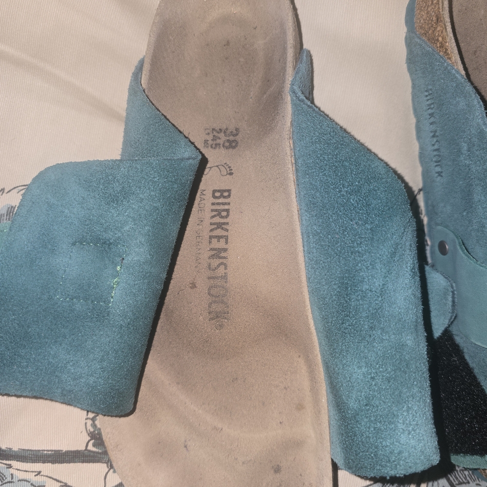 Birkenstock Women's Blue Suede Sandals